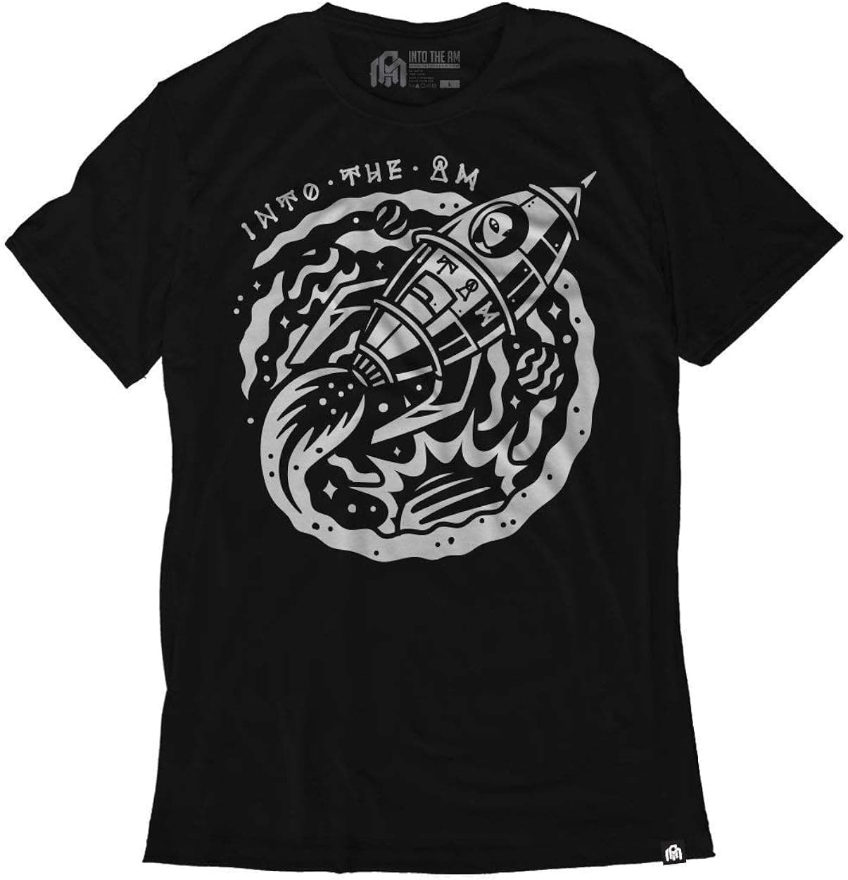 INTO THE AM Orbit Glow Men's UV Reactive Graphic Tee Shirt Large