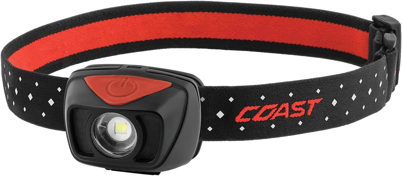 Coast Polysteel 60 400 Lumen Stormproof LED Headlamp (30415), Black