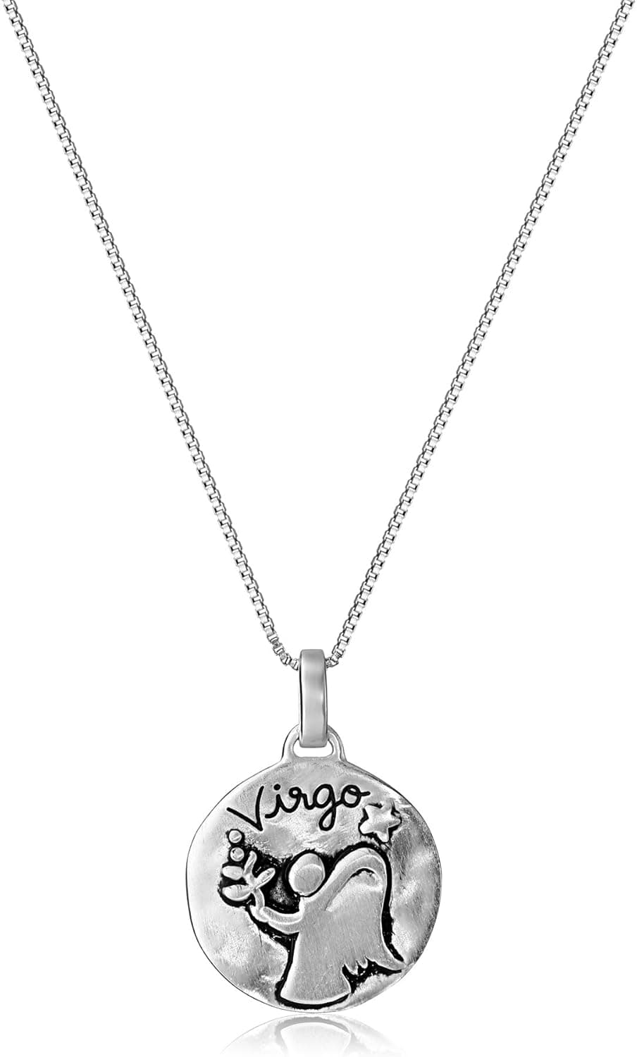 Amazon Collection Sterling Silver Reversible Zodiac Pendant Necklace, 18"