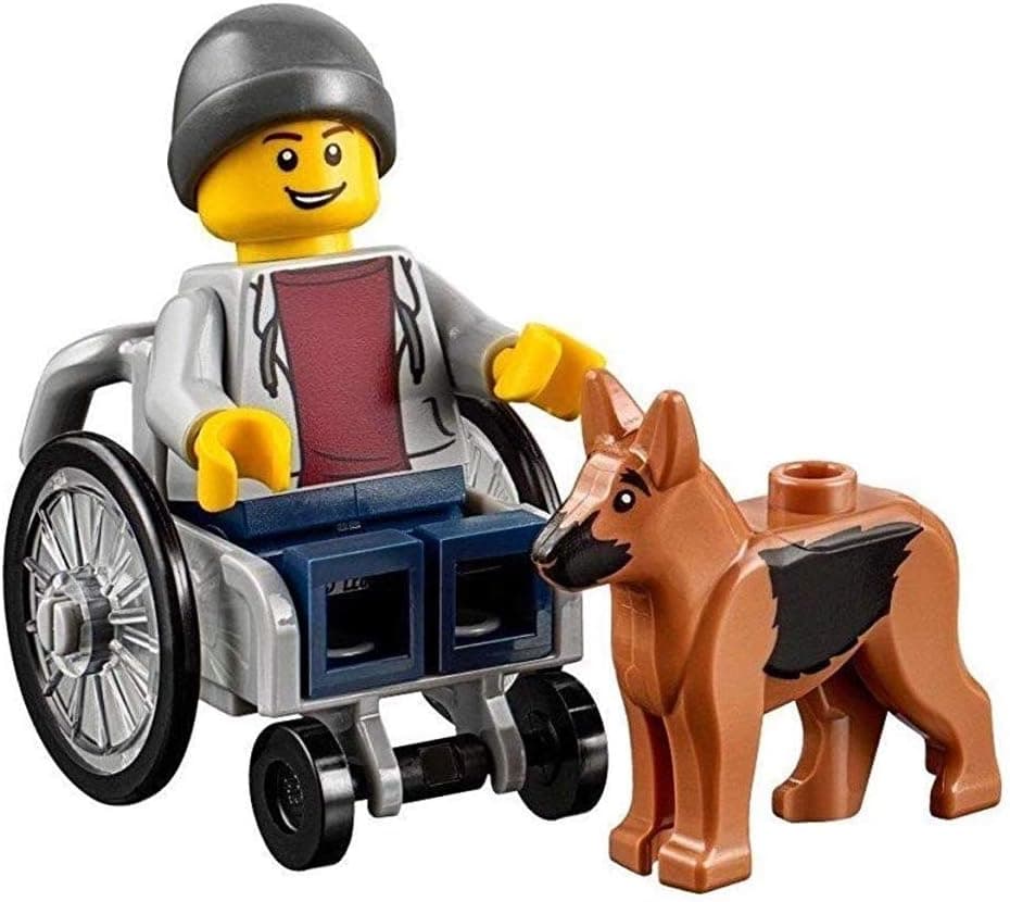 LEGO Town City Fun in The Park Minifigure - Disabled Handicapped Man Boy with Dog in Wheelchair (60134)