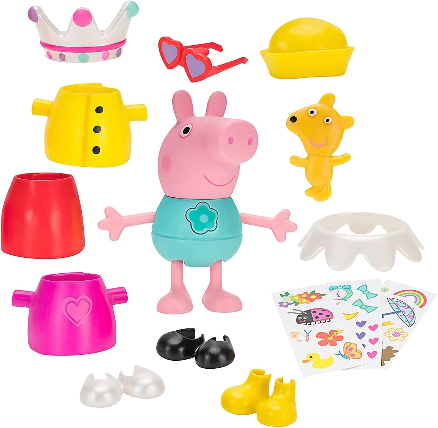 Peppa Pig Dress & Talk Figure Set, 15 Pieces - Includes Large Talking Peppa Figure with 4 Outfits & Accessories - Toy Gift for Kids - Ages 3+