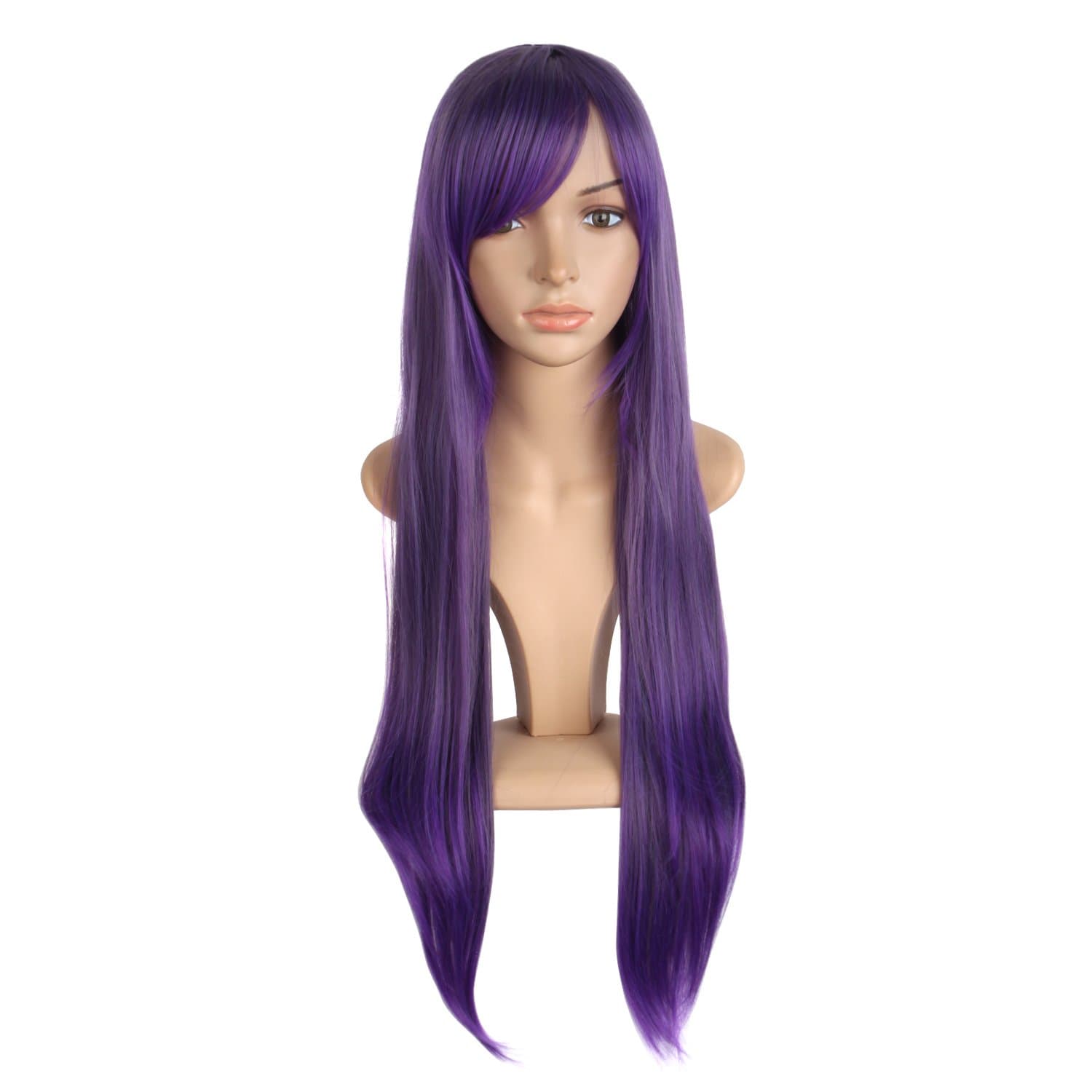 MapofBeauty Harajuku Style Mixed Purple/Gray Long Straight Cosplay Wig