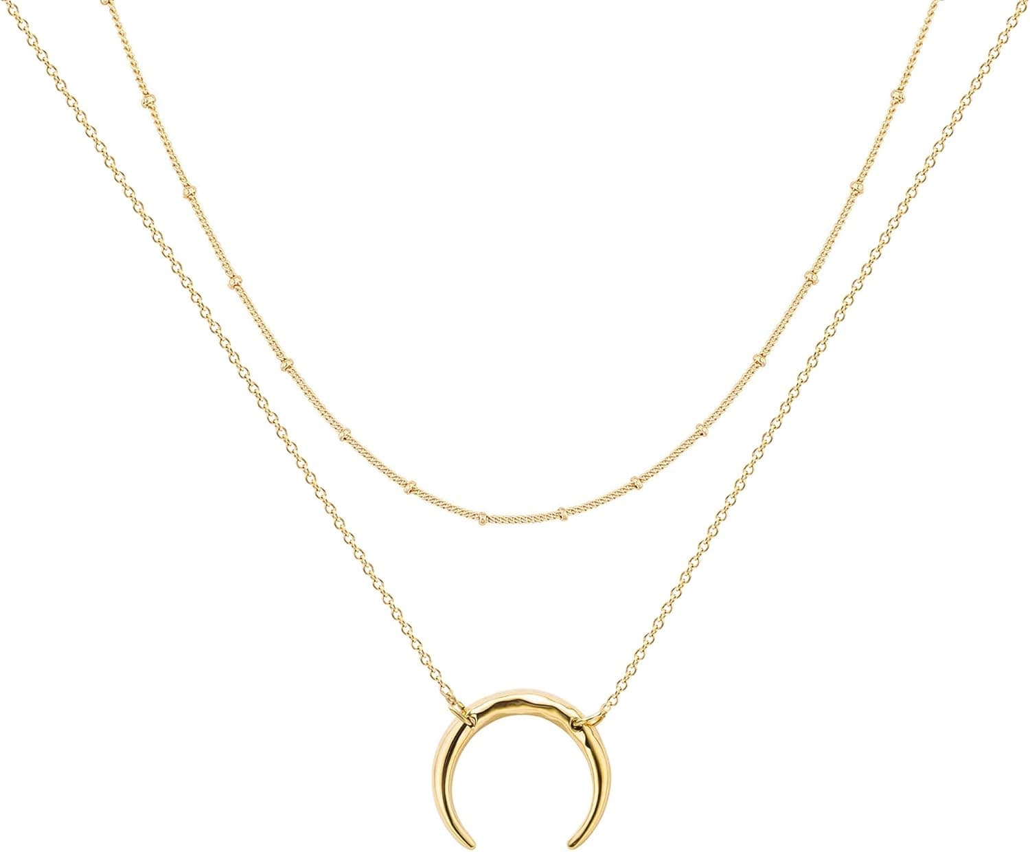 Ava Riley Layered Necklace Dainty Disc Chokers Necklace 14K Real Gold Plated Layering Necklaces Jewelry for Women