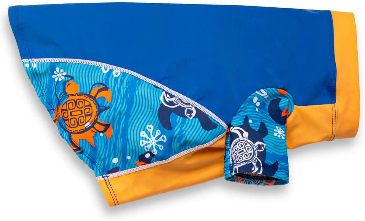 PlayaPup Dog Sun Shirt, USA Made (UPF 50+), Blue Roller, X-Large