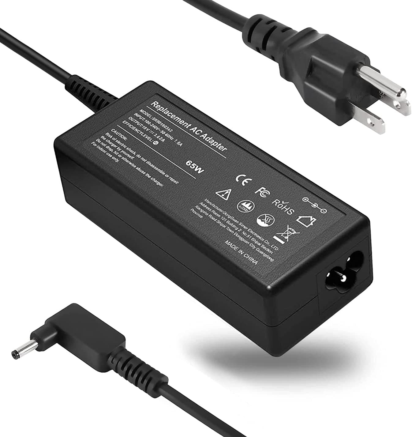 65W AC Adapter Charger for Acer Laptop Chromebook 11 R11 13 14 15 N15Q9 N15Q8 C810-T7ZT CB3-431 CB3-532 CB5-132T C720 C910 C720p Spin SP111-33 TravelMate P214-51 Switch SP111-31N NP730QCJ-K01US K02US