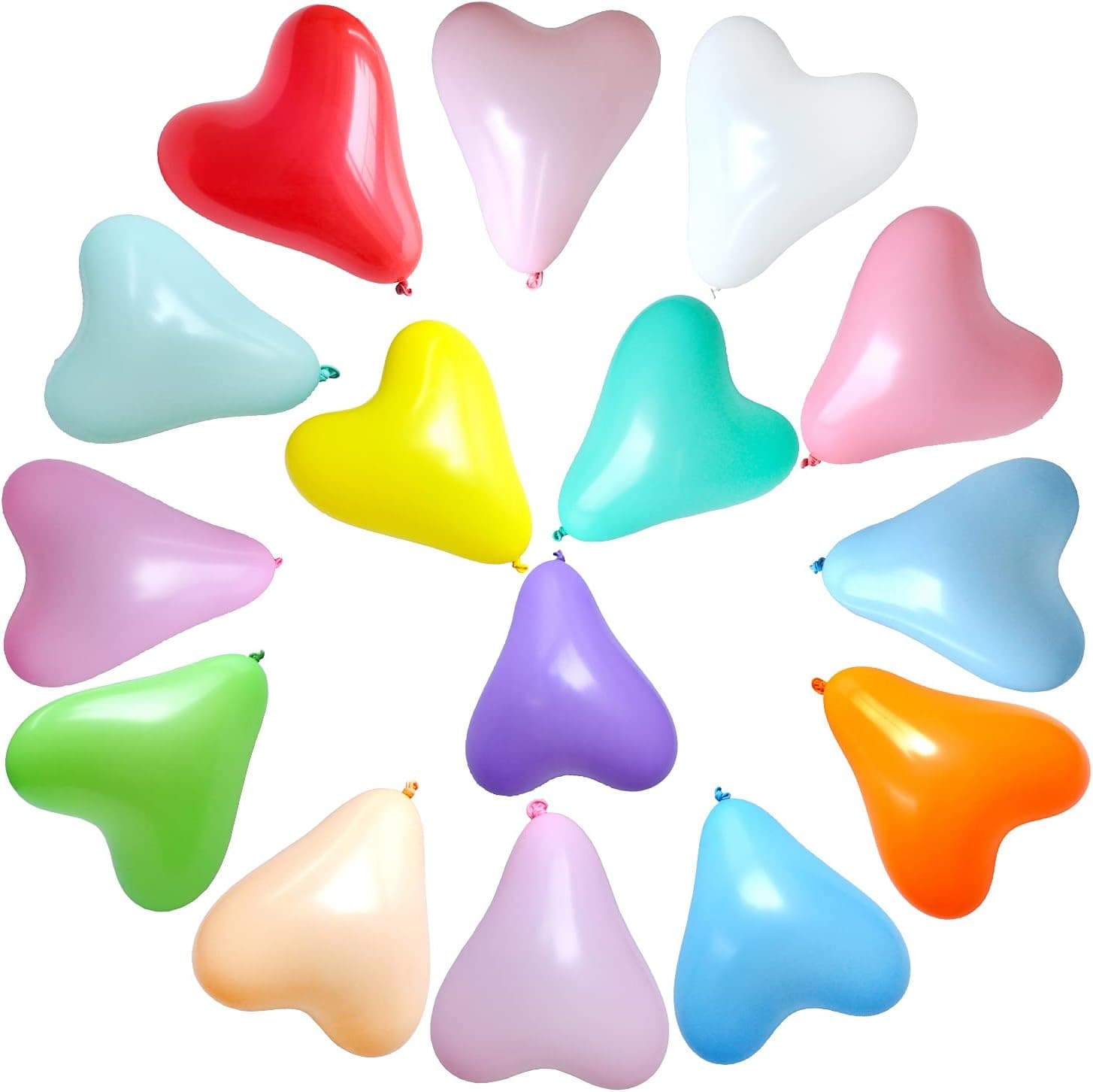 Chailert Balloon: 10 inch Heart Shape Latex Balloon for Party Decoration, 100 pieces (10 Inch, Assorted Color)