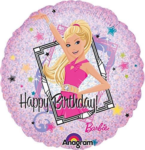 Anagram International Barbie Sparkle Birthday Foil Balloon Pack, 18", Multicolor