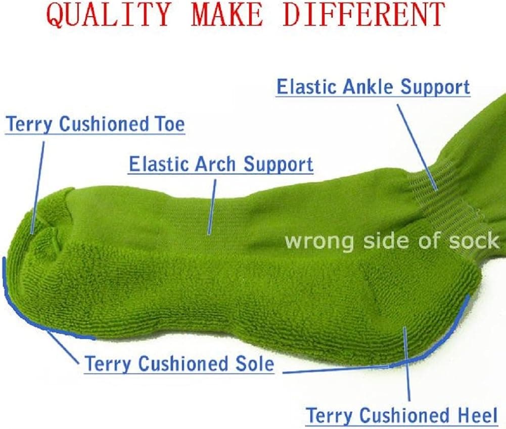 SockTower Women's Men Sports Athletic Cushion Crew Team Field Baseball Softball Cotton Terry Plain Knee High Socks