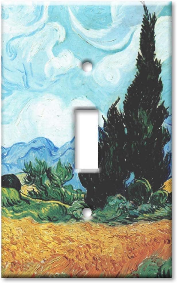 Single Gang Toggle Wall Plate - Van Gogh: Yellow Wheat & Cypresses