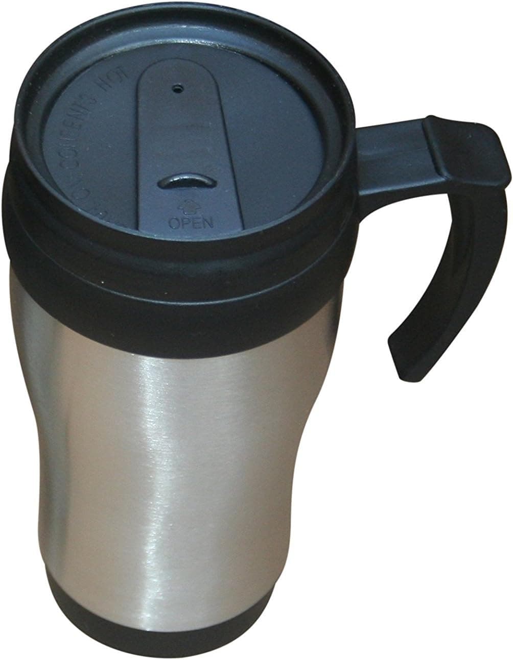 Car Buddy Travel Coffee Mug 16 oz. with Handle. Stainless Steel Shell. BPA Free Liner.