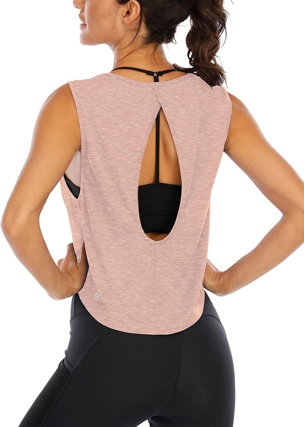 ICTIVE Workout Tank Tops for Women Loose fit Racerback Tank Tops Backless Muscle Tank Running Tank Tops Open Back Yoga Tops