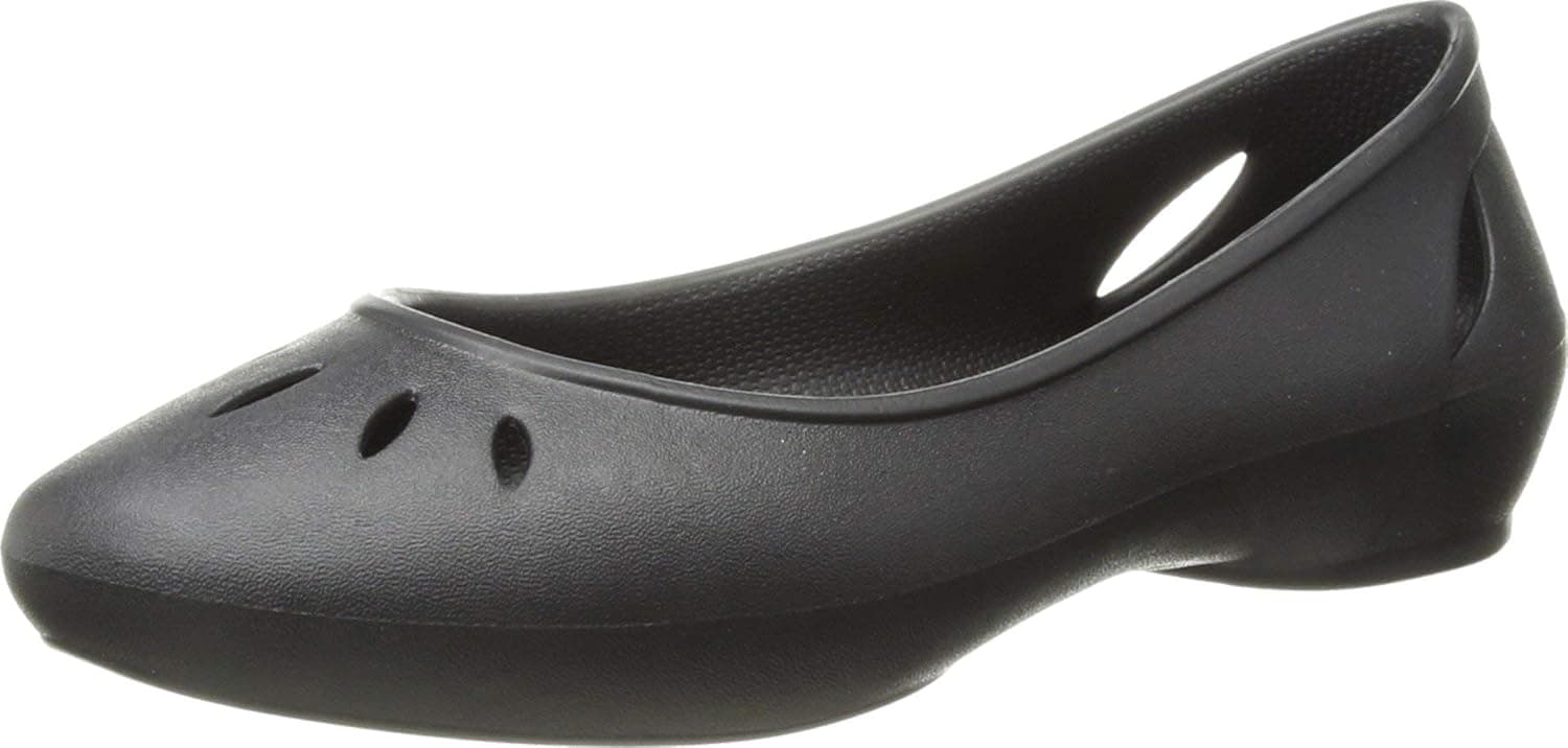 Crocs Women's Kelli Ballet Flat, black, 7 M US