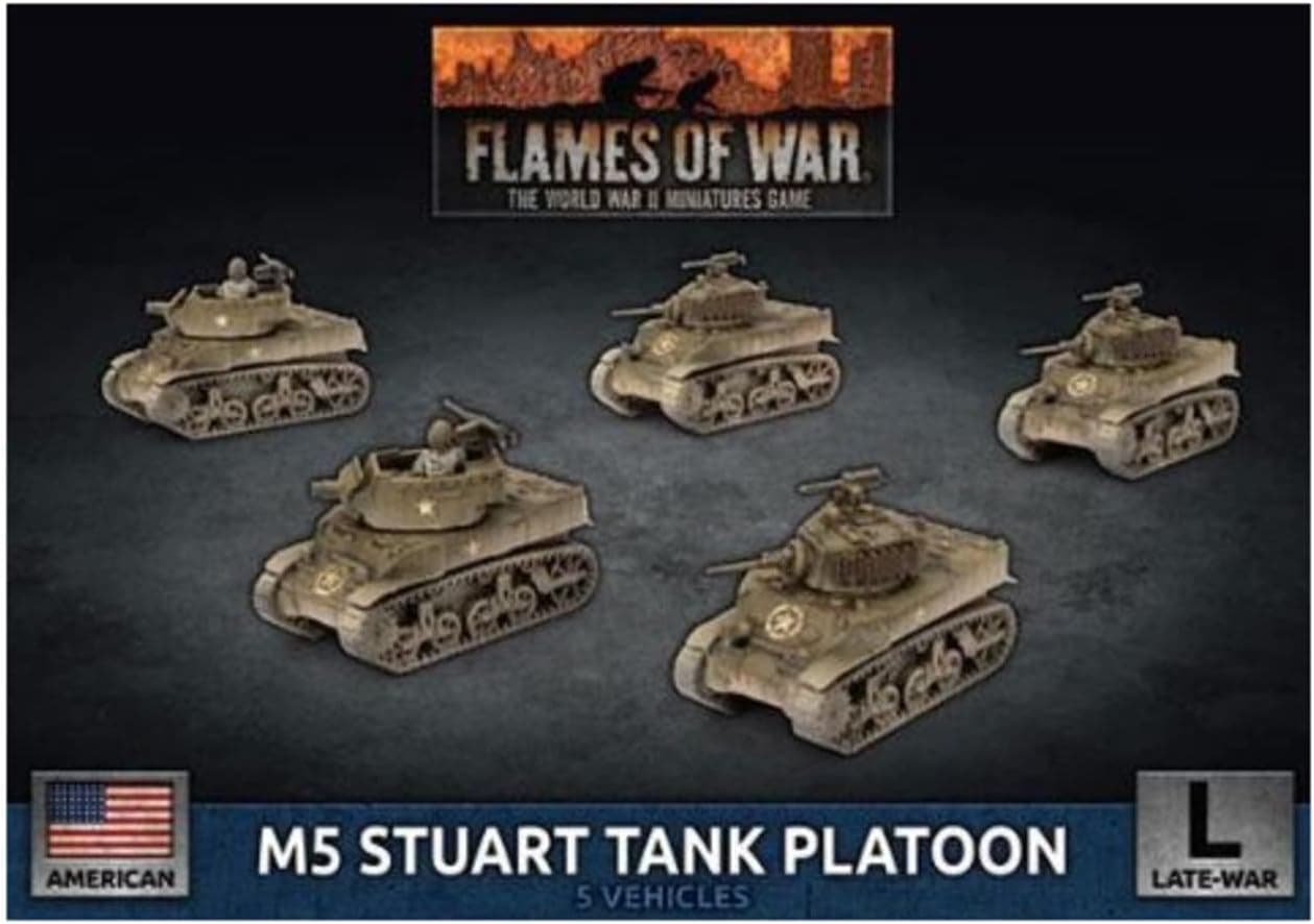 Flames of War: Late War: United States: M5 Stuart/M8 Scott Light Tank Platoon (UBX70)