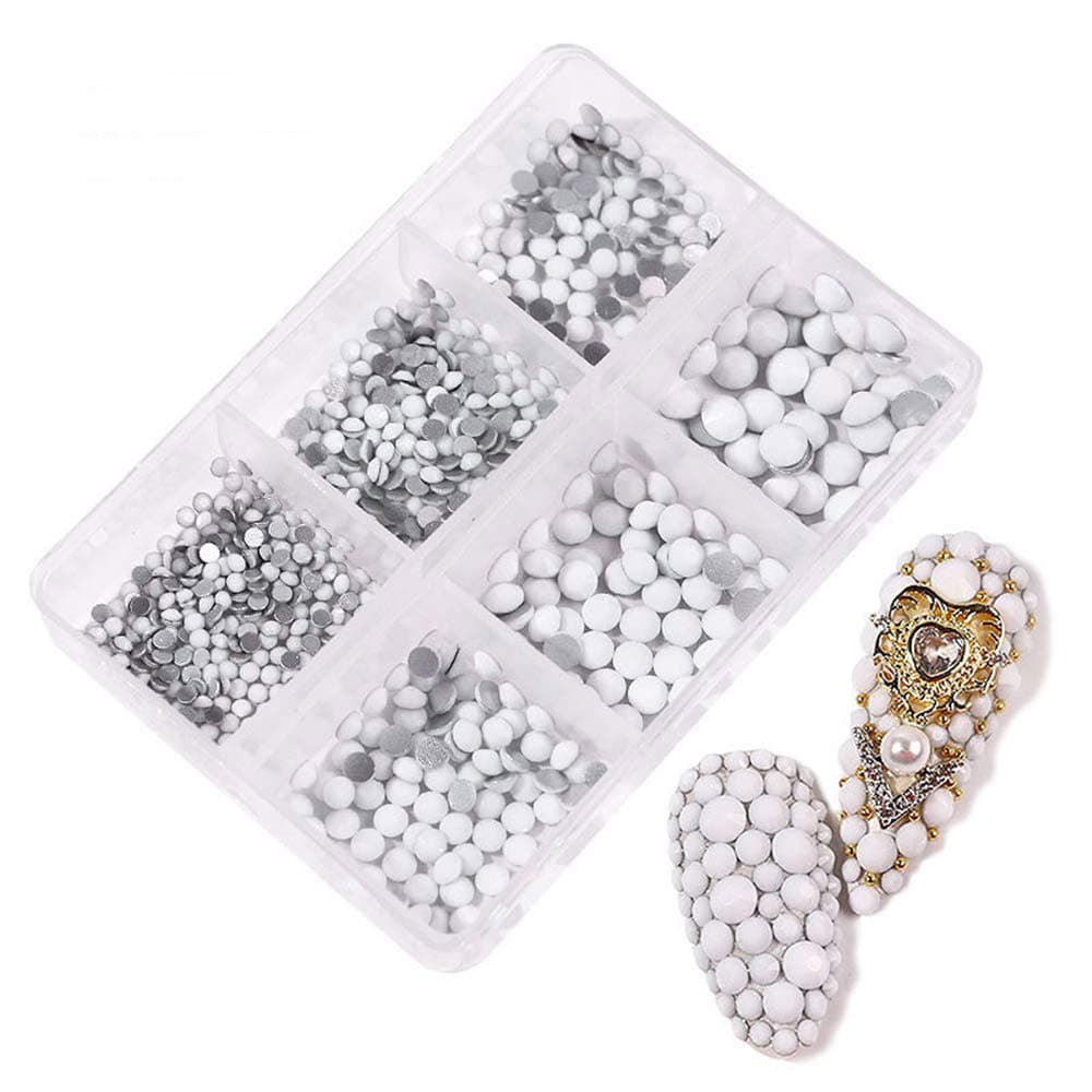 1 Box SS6-SS20 Flatback Crystal Nail Rhinestones 3D White Porcelain Diamond Glass Strass Charm Garment Gems Jewelry Nail Art Decorations