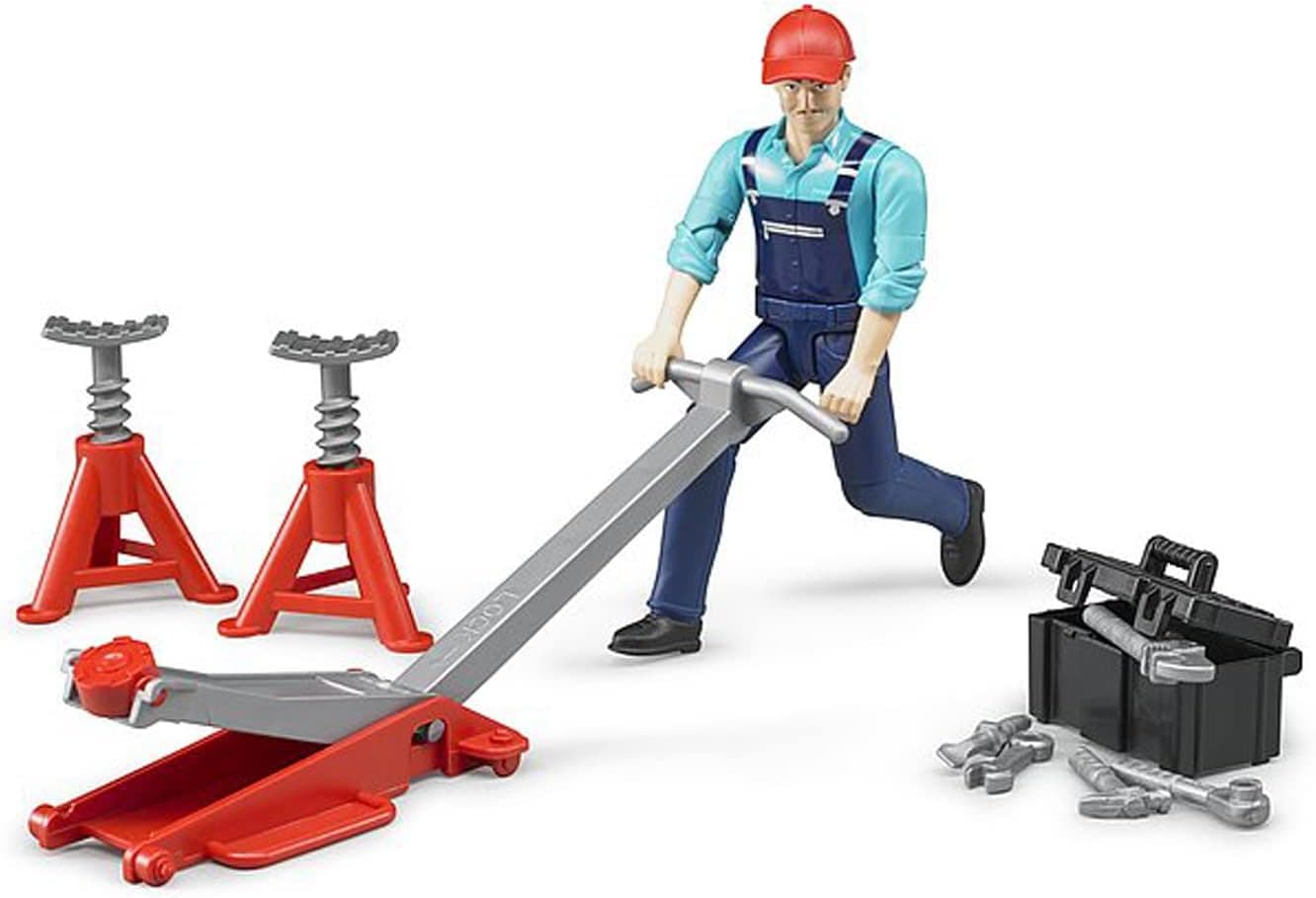 Bruder 62100 Bworld Light Skin Man with Repair Shop Accessories Vehicle for unisex-children
