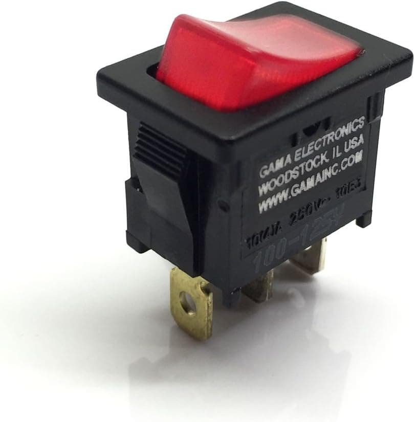 GAMA Electronics Mini Illuminated Off-On Rocker Switch 125/250VAC
