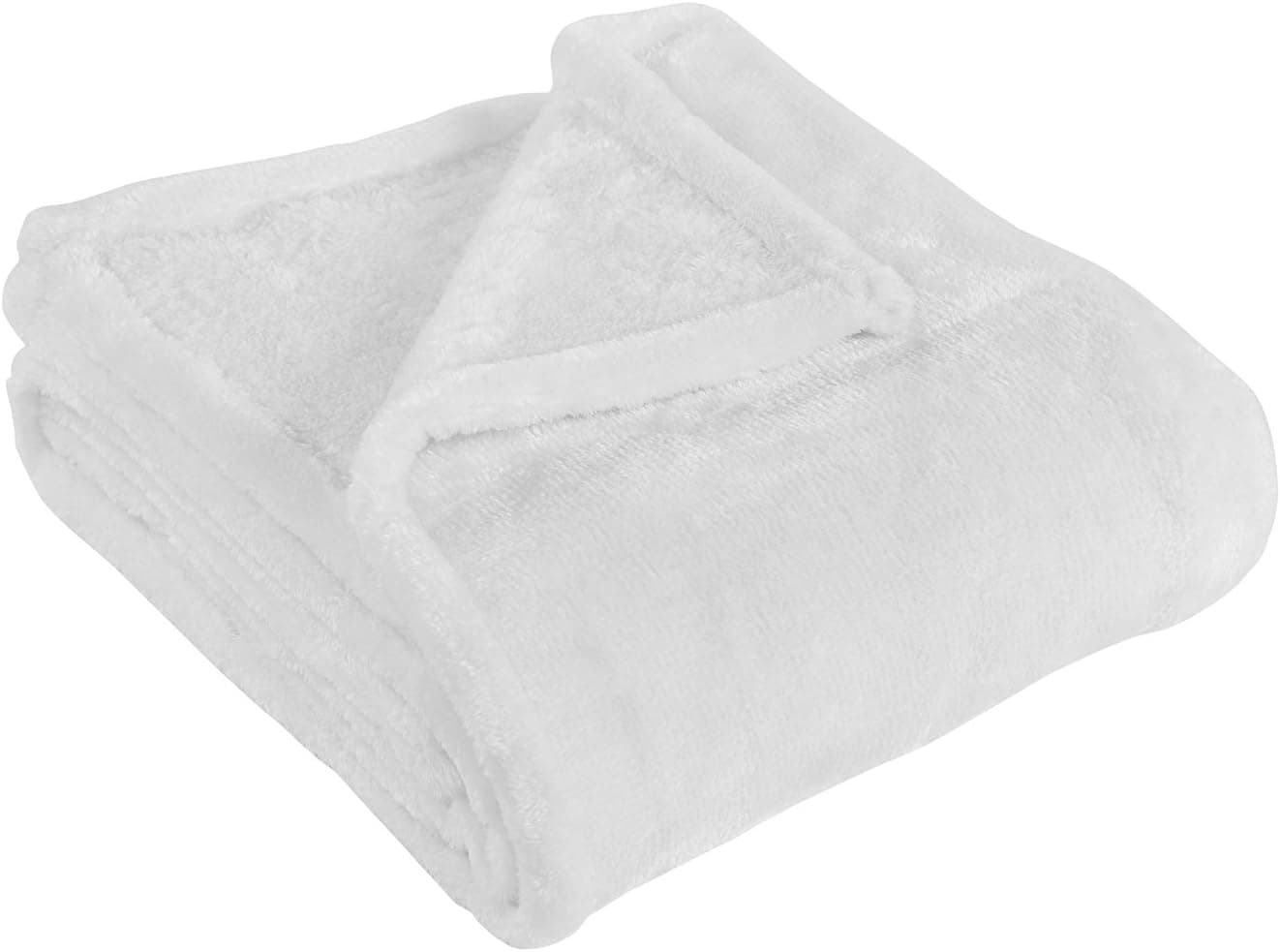SUPERIOR Ultra-Plush Fleece Blankets, Thick, Cozy, and Warm Premium Quality Fleece, Velvety Soft Bed Blankets and Throws - 106" x 90" King Blanket, White