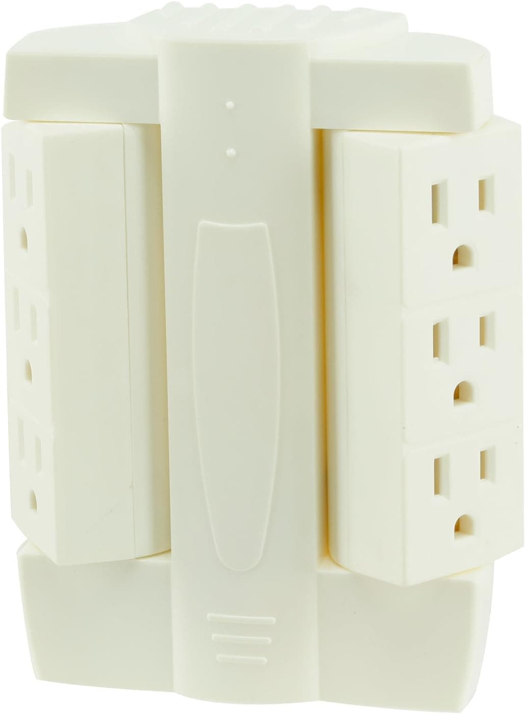 6 Outlet Wall Tap Splitter - Turns Sideways - Get 6 Sockets in 2 Outlets!