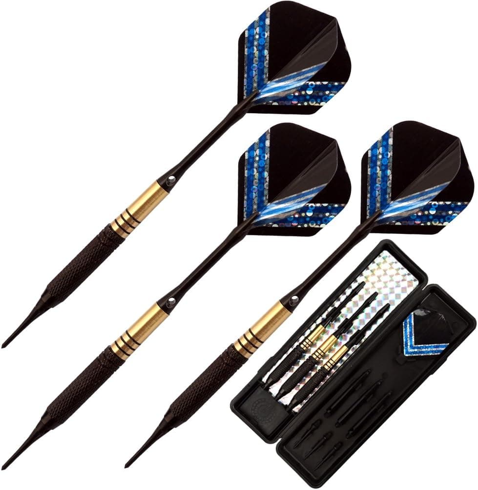 L.E.D STEP 18 Grams Brass Barrels Soft Tip Darts Set Cupronickel Barrels with Aluminum Shafts Flights,Professional Metal Dart Tips Set +3 Free PVC Dart Rods