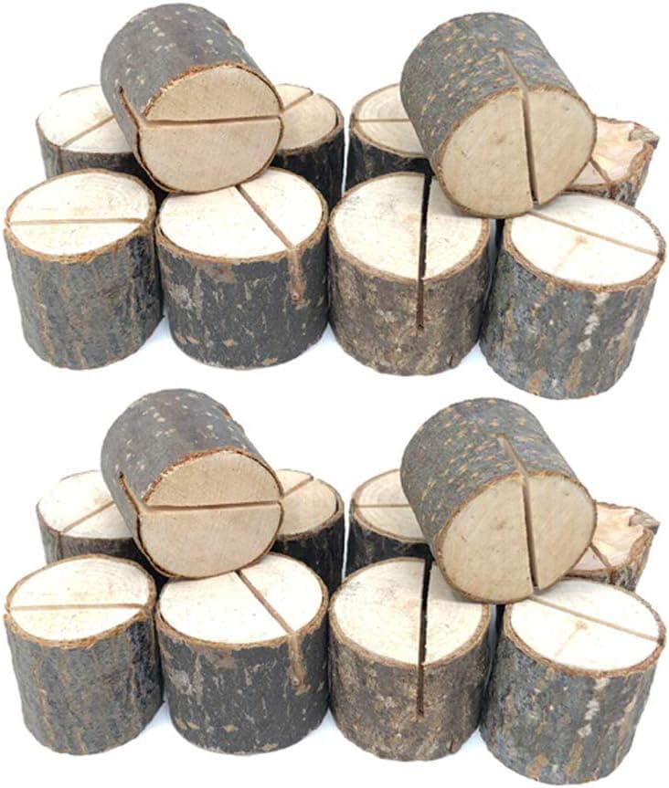 20pcs Wood Table Numbers Holder Wood Place Card Holder Party Wedding Table Name Card Holder Memo Note Card