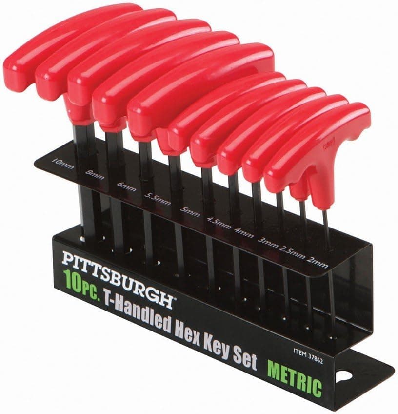10 Pc Metric T-Handle Hex Key Set