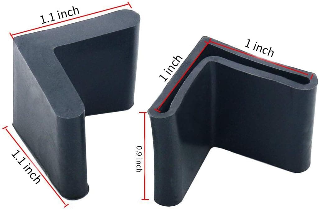 GLE2016 10 Pcs Rubber Black L Shaped Furniture Covers Angle Iron Foot Pads 25mm x 25mm (25mm x 25mm)