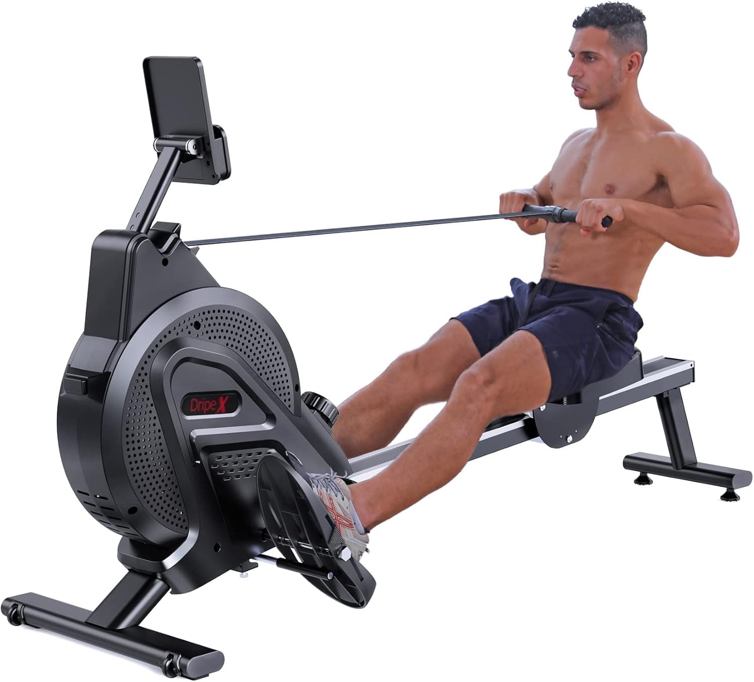 Rowing Machine, Dripex Magnetic Foldable Rower with 16 Resistance Levels, 350 LB Weight Capacity, LCD Monitor, Tablet Holder and Comfortable Seat Cushion