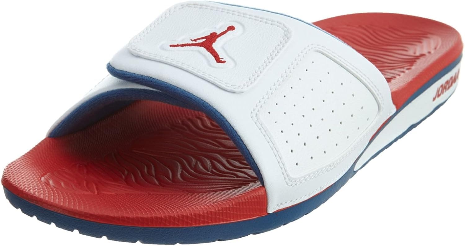 Nike Mens Jordan Hydro III Retro, White/FIRE RED-True Blue, 17