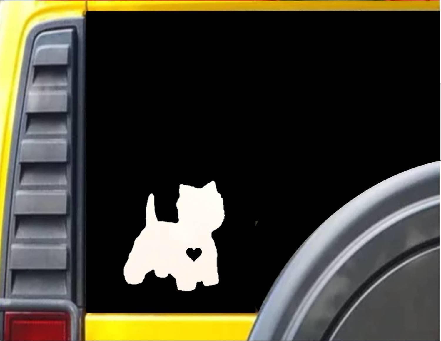EZ-STIK Westie Lil heartJ641 6 inch Sticker Decal Dog