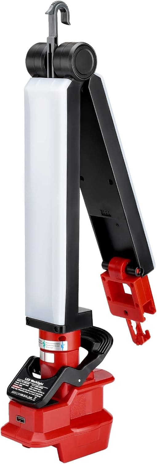 Taingwei 2400LM LED Work Light Clip on Light Compatible with Milwaukee m18 Lithium Battery, 30W m18 Flood Light for Car Repairing, Camping, Emergency and Job Site Lighting