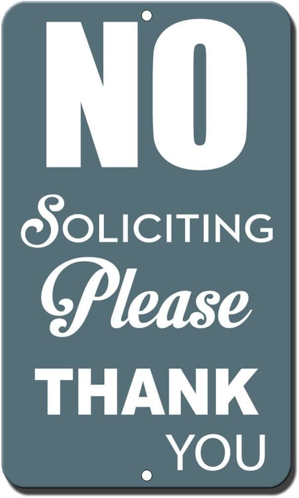 Fastasticdeals No Soliciting Please Thank You Novelty Funny Metal Sign 8 in X 12 in