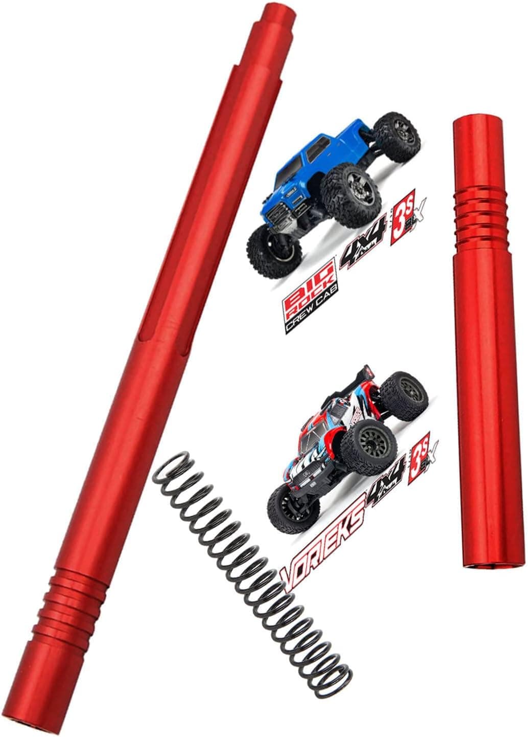RCMYou Aluminum Center Slider Driveshaft Upgrades for 1/10 Arrma Big Rock 4X4 3S Blx,1/8 Vendetta 4wd 3s Blx,Replaces AR310884,Red