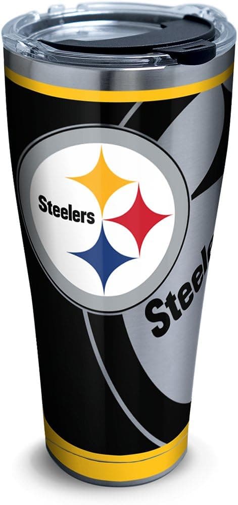 Tervis Triple Walled NFL® Pittsburgh Steelers Insulated Tumbler Cup Keeps Drinks Cold & Hot, 30oz - Stainless Steel, Rush