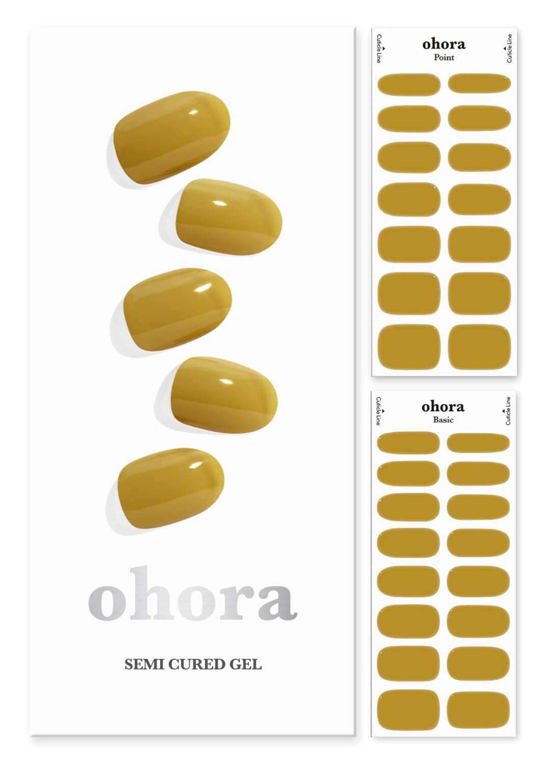 ohora Semi Cured Gel Nail Strips (N Cream Pumpkin) - Works with Any UV Nail Lamps, Salon-Quality, Long Lasting, Easy to Apply & Remove - Includes 2 Prep Pads, Nail File & Wooden Stick