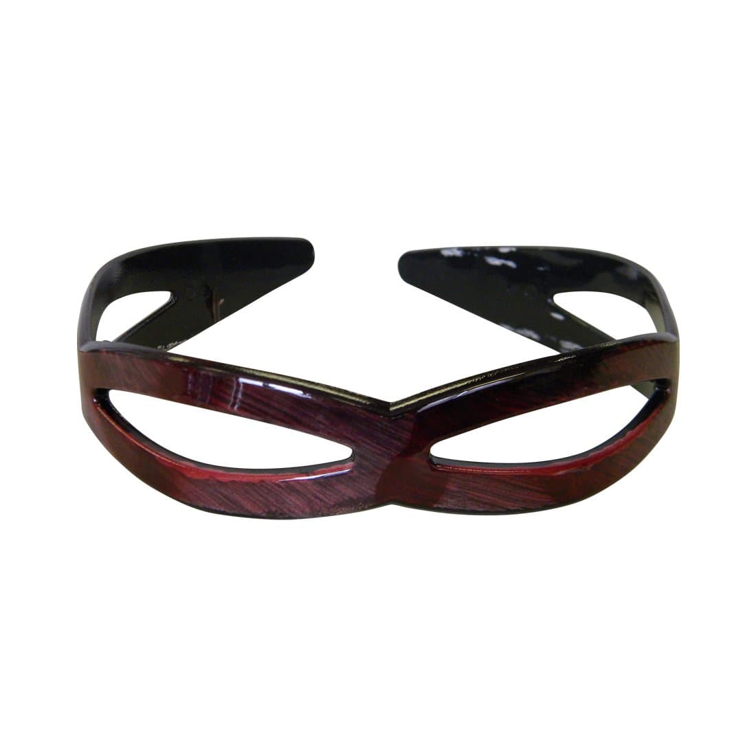 Red 1 Inch Hard Headband Chain Design Plastic Hair Band with Teeth