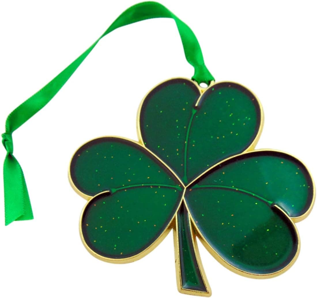 Irish Christmas Ornament Shamrock Symbol of Ireland Tree Decoration, 3 7/8 Inch