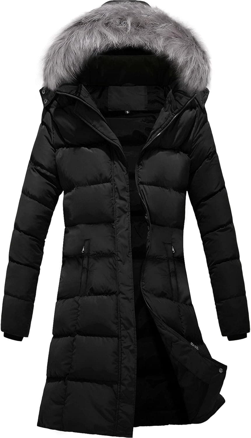 Szory Women's Winter Thicken Coats Warm Puffer Parka Jackets with Removable Fur Hood