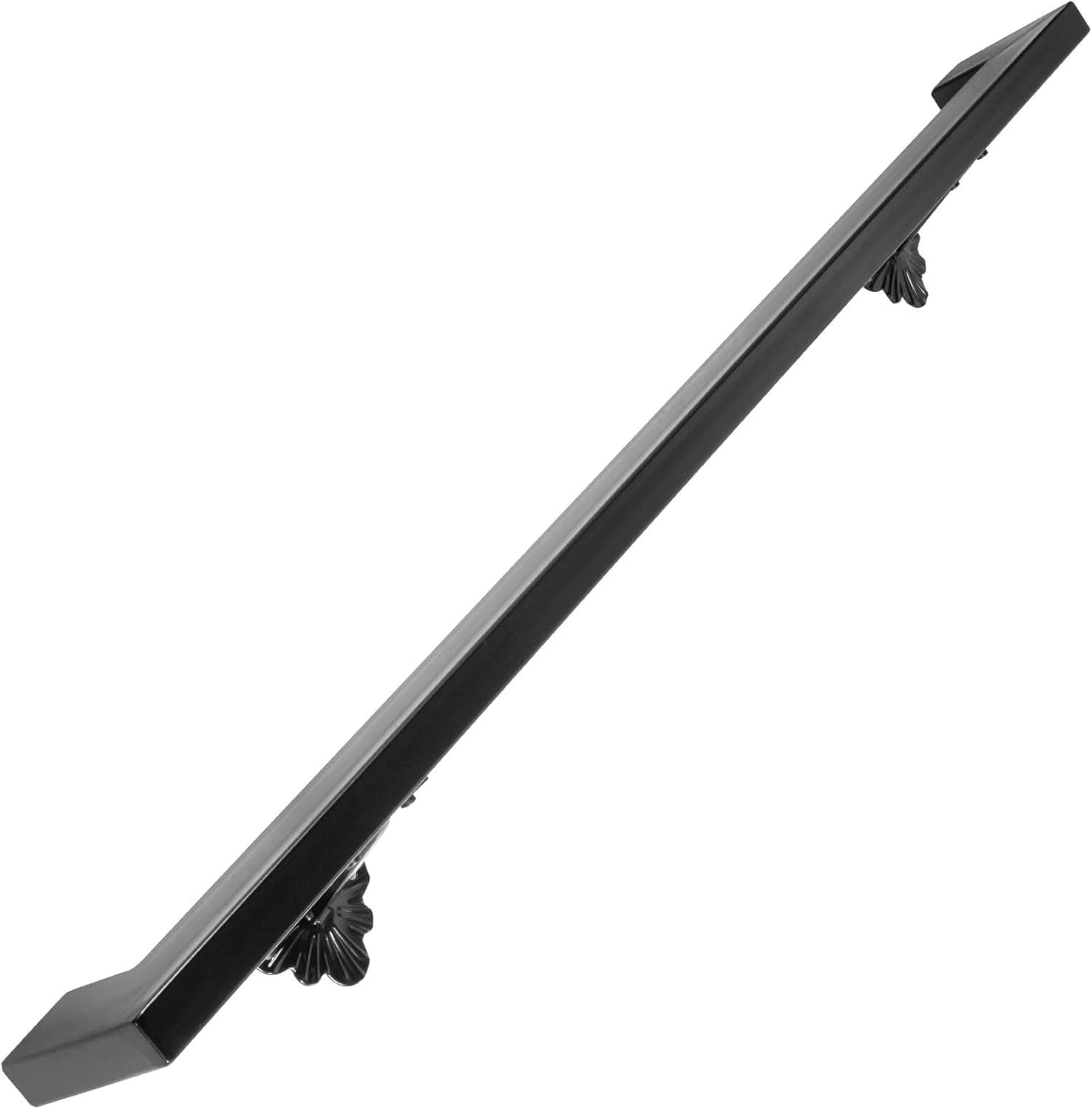 Happybuy Black 4 Feet Hand Railings Wall Mounted Stairway Powder Coated Staircase 200lbs Load Capacity Modern Bracket Handrails for Indoor Stairs