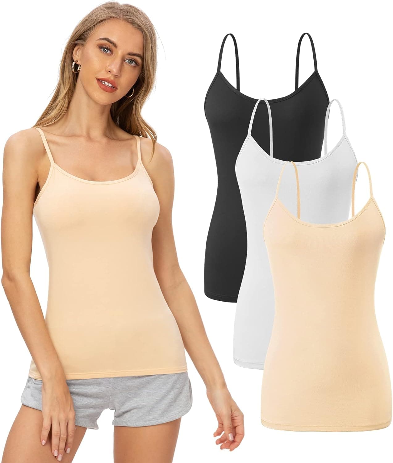 AMVELOP Adjustable Camisole for Women Spaghetti Strap Tank Top Camisoles