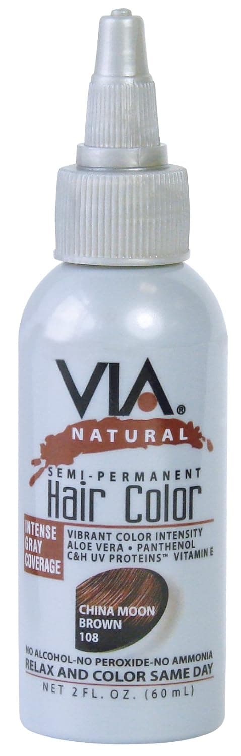 Via Natural 2oz Semi Perm Hair Color #108 China Moon Brown