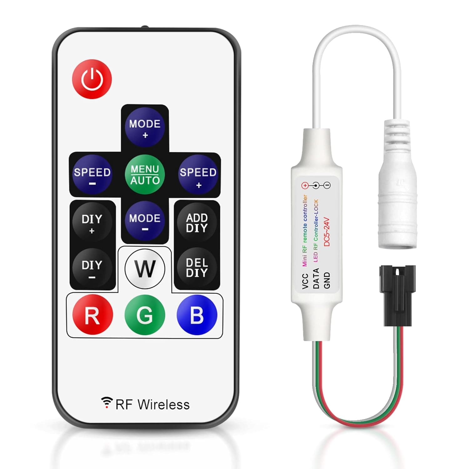VIPMOON 3pcs DC LED Strip Lights Dimmer Switch Controller for 5630 3528 5050 Single Color LED Strip (14 Key RF Dimmer Controller)