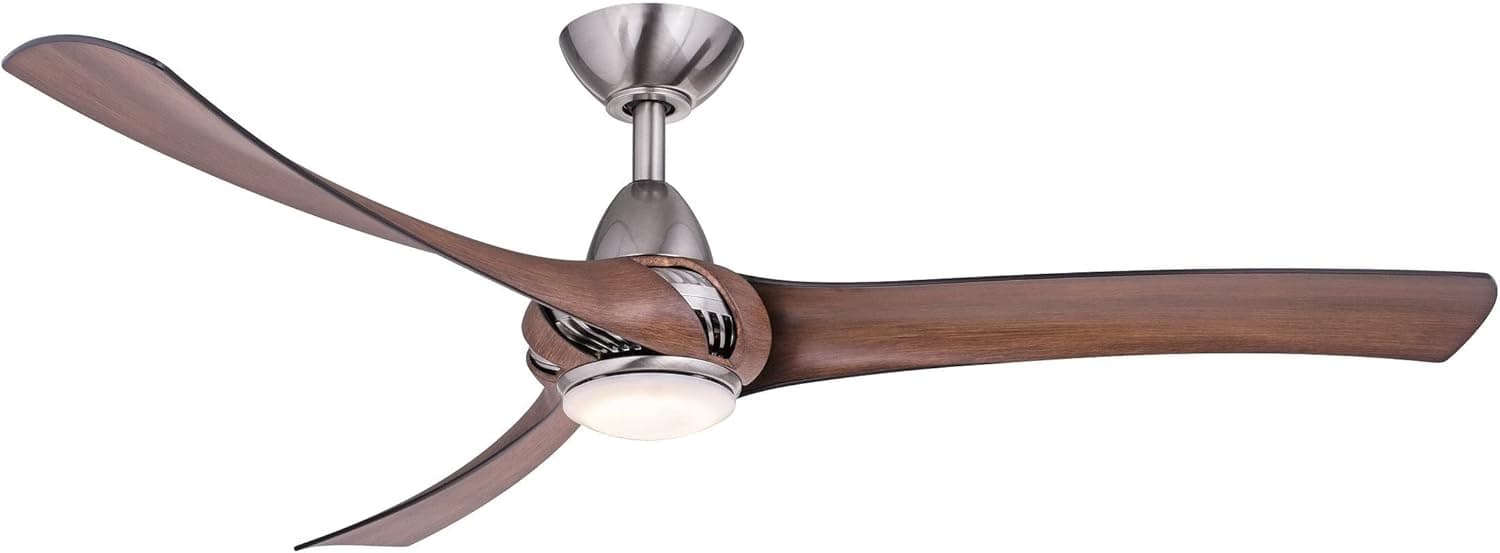 Wind River Fans Droid LED Nickel Walnut Ceiling Fan