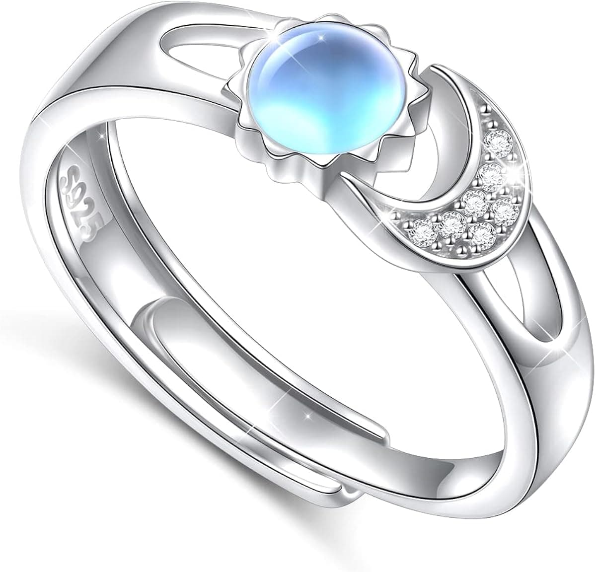 FLYOW Sterling Silver Opal ring for Women