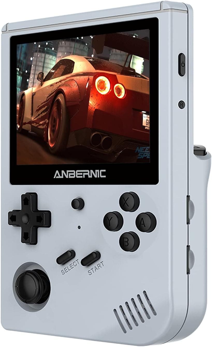 DREAMHAX RG351V Handheld Game Console with 5000 Games 3900mAh Battery 640x480 High Resolution 3.5 Inch IPS Screen, Video Games Player with Quad 1.5GHz/1G/16G+64G (Gray)
