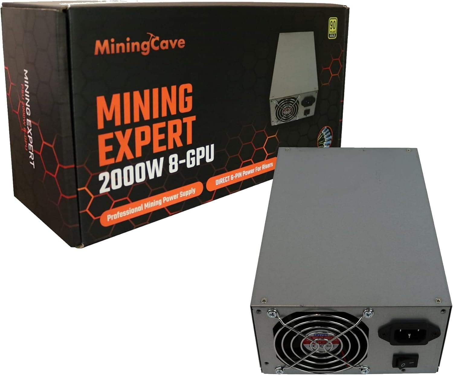MiningCave Mining Power Supply 2000W Direct 6 PIN to Riser for 8 GPU