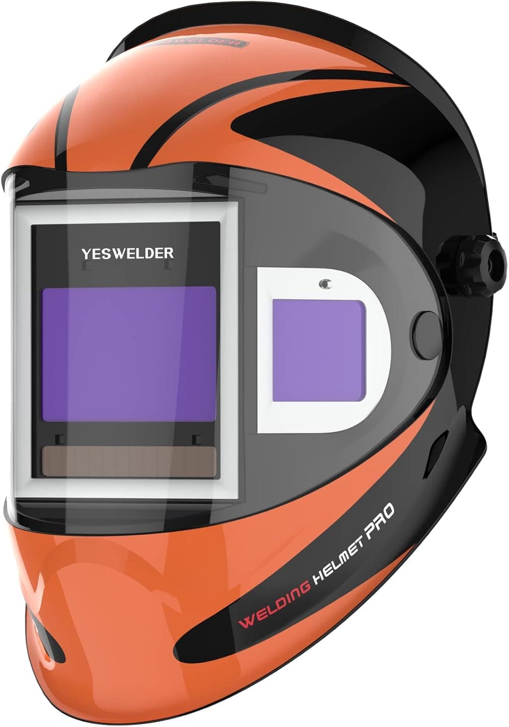 YESWELDER Panoramic 180 View Auto Darkening Welding Helmet with Side View, True Color Highest Optical 1/1/1/1, 4 Arc Sensor Wide Shade 4/5-9/9-13 with Grinding for TIG MIG MMA Plasma EH-302C
