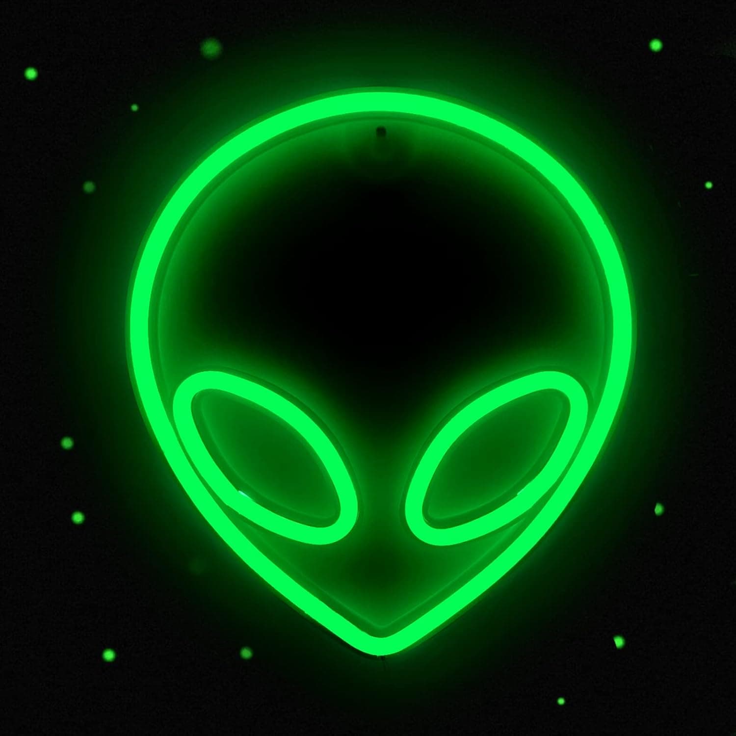 NICETHUMB Alien Neon Sign Green LED Alien Neon Light USB/Battery Operated Cool Alien Light Up Sign for Wall Decor Game Room Aesthetic Hanging Light for Man Cave Stuff, Bedroom, Bar, Party, Christmas