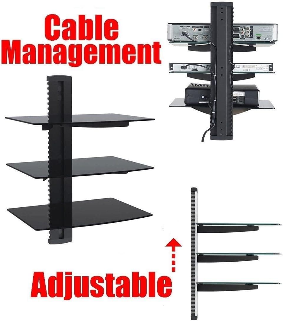 2xhome Full Motion Articulating Swivel Tilt Up Down TV Wall Mount Bracket for Samsung LG Sharp TV 55 60 65 70 75 80 85 DVD Player Entertainment Shelf HD Video Hanging