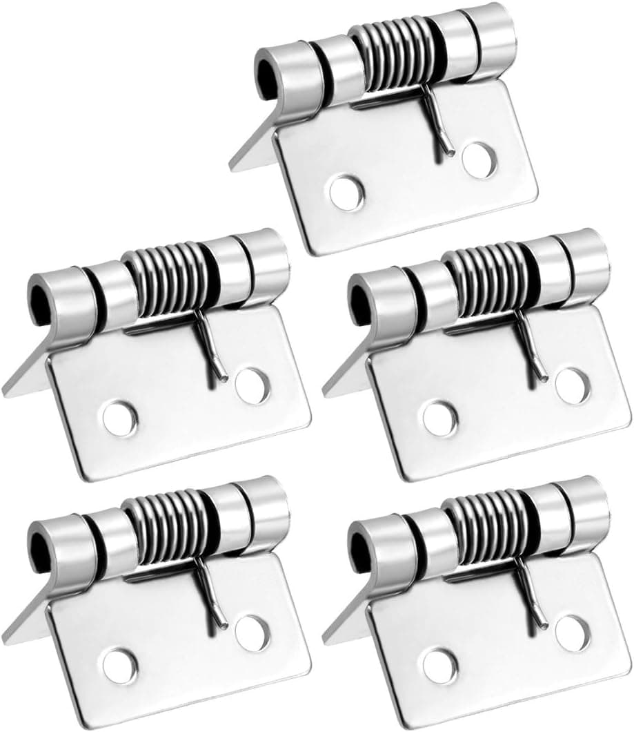 uxcell Self Closing Spring Hinge 0.98" Stainless Steel Brushed DIY Hardware for Door Cabinet Small Box 5pcs Per Pack