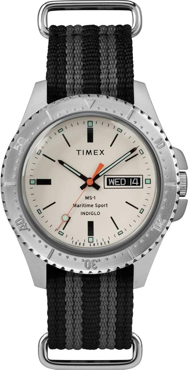 Timex Men's MS1 41mm Maritime Sport Stainless Steel Analog Quartz Nylon Strap